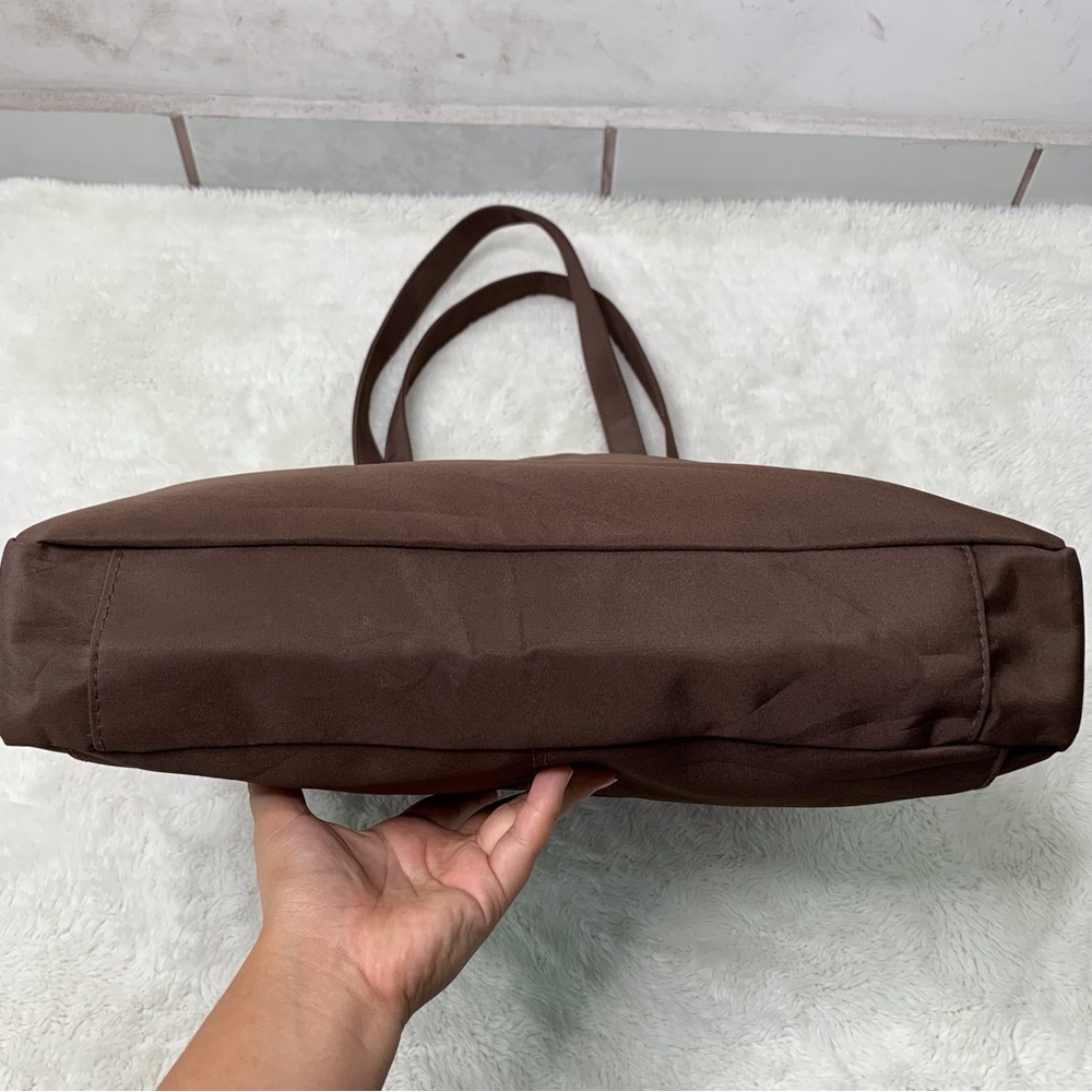 Dansko Women's Brown Canvas and Leather Shoulder Tote Bag - Picture 7 of 16